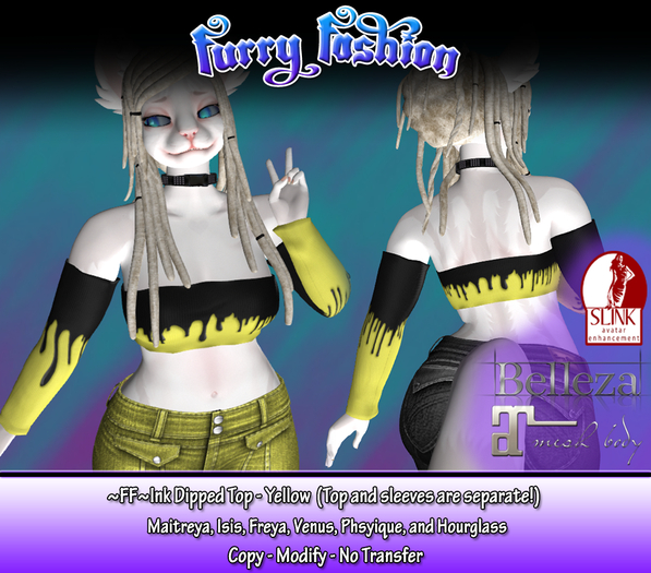 ~FF~ Ink Dipped Top - Yellow