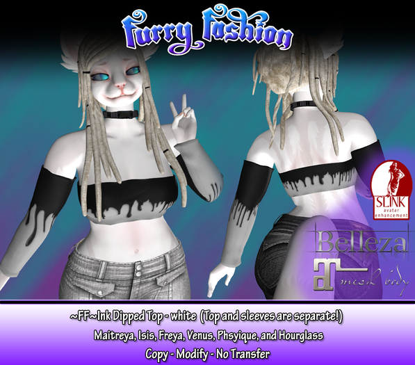 ~FF~ Ink Dipped Top - White