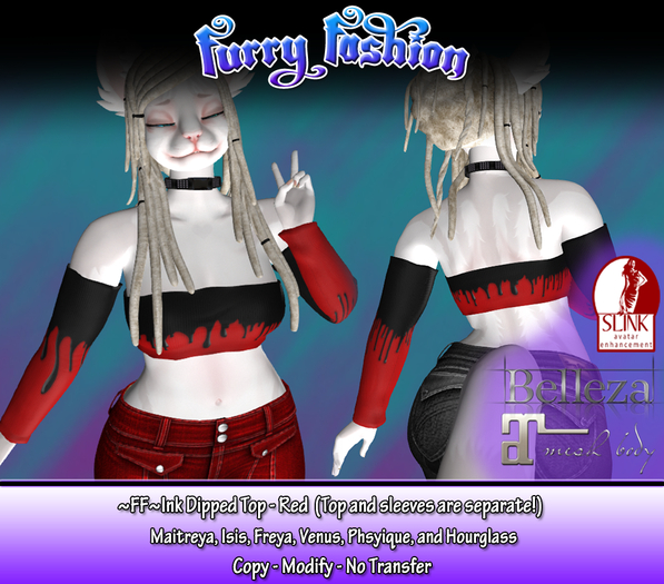 ~FF~ Ink Dipped Top - Red