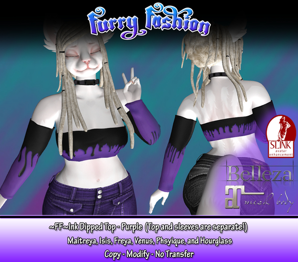 ~FF~ Ink Dipped Top - Purple