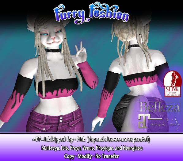 ~FF~ Ink Dipped Top - Pink