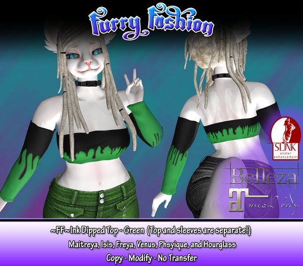 ~FF~ Ink Dipped Top - Green