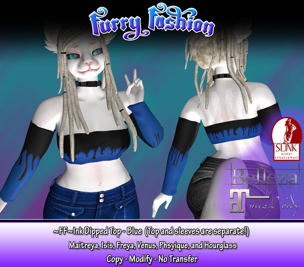 ~FF~ Ink Dipped Top - Blue