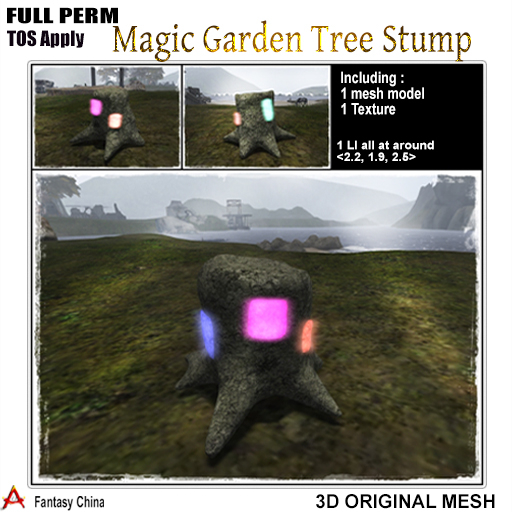 FC- FP Mesh Magic Garden Tree Stump FULL PERM 