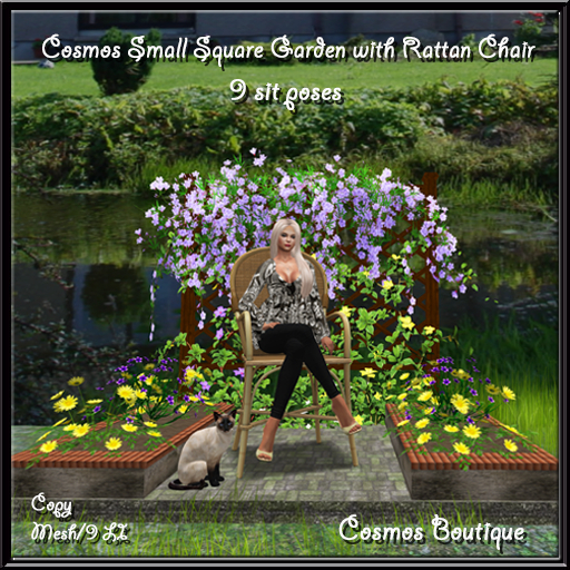 Cosmos Small Square Garden with Rattan Chair MESH (BOX)