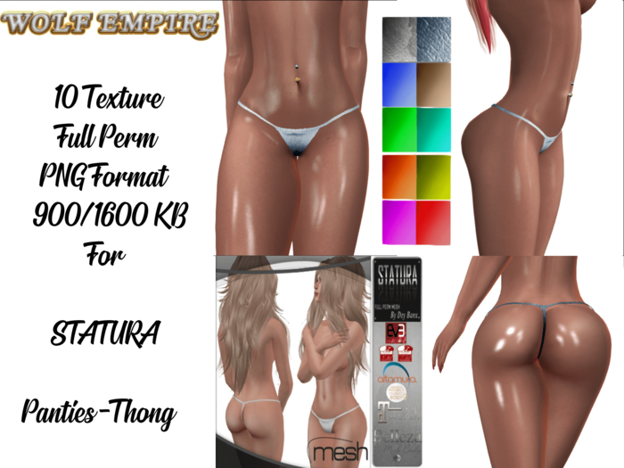 "WE" TEXTURE Full Perm for: panties-thong-Maitreya