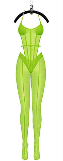Yasmeen Sheer Suit — Neon