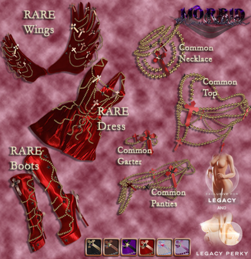 MORBID MAUSOLEUM Rosario Dress Legacy - Scarlet - RARE