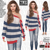 NILSY ASYMETRIC SHOULDER SWEATER AND JEANS,ALL BODY