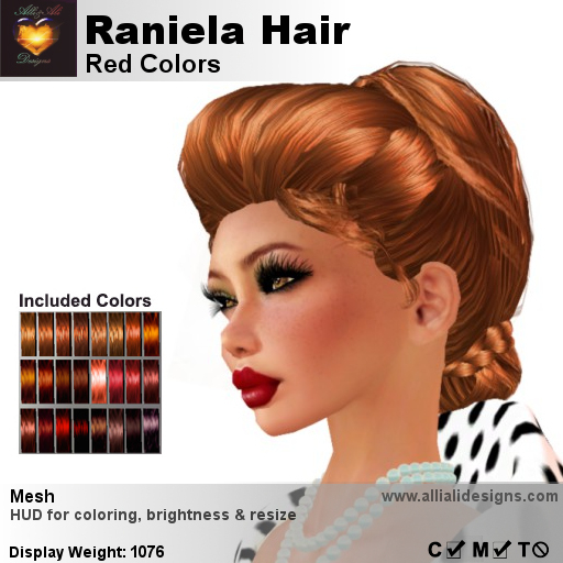 A&A Raniela Hair Red Colors V2, boxed