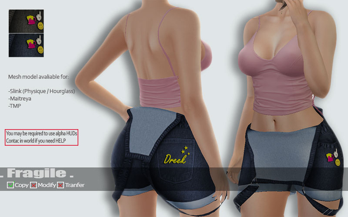 .Fragile. Rolled Down Denim Shorts Coverall (add me)