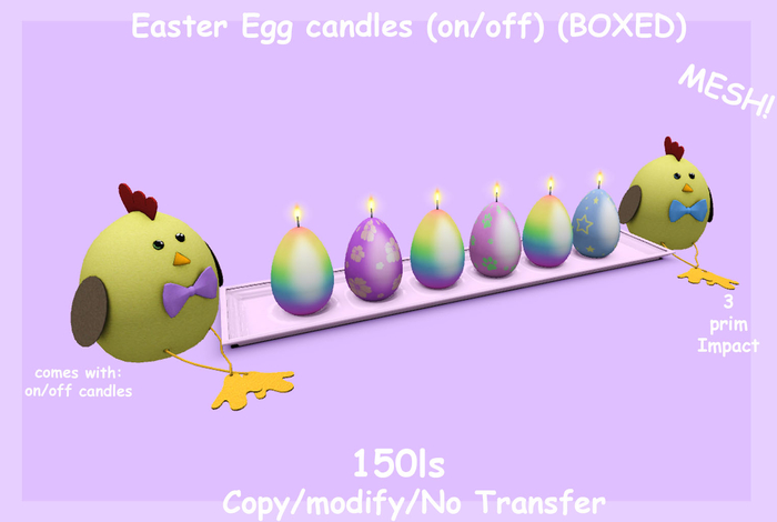 Easter Egg candles (on/off) (BOXED)