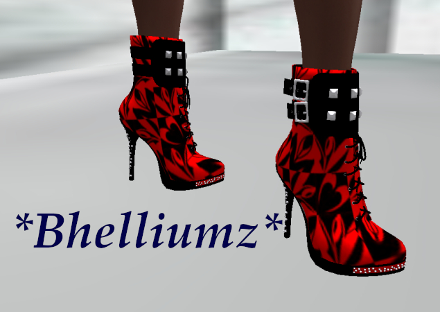 *Bhelliumz* Ankle Boots with Rhinestones red pack