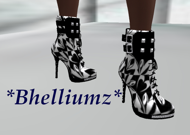 *Bhelliumz* Ankle Boots with Rhinestones white pack