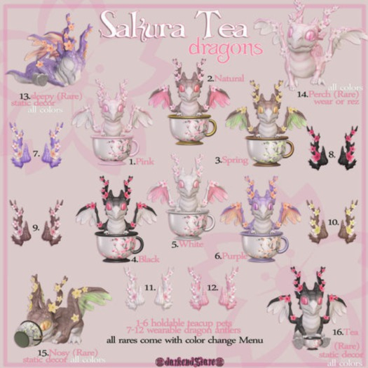 darkendStare. Sakura Tea Dragon [Nosy] RARE