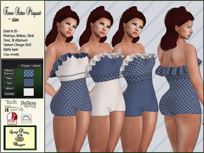 Crazy Pastry Designs Fiona Retro Playsuit with HUD - stars