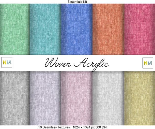 Woven Acrylic Essentials Kit 10 Seamless Textures NM