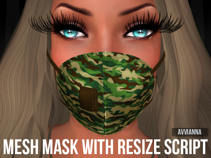 196 AVVIANNA - MESH FASHION CAMO MASK