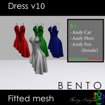 Second Life Marketplace - DEMO - Furry Andy - Dress v10 for Andy Cat ...