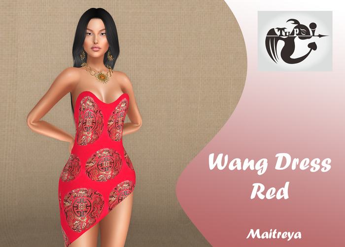TuPei Wang Dress-Red Print for Maitreya