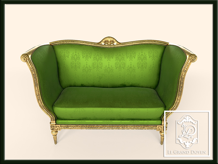 {{LGD}}-Rothschild Settee-Emerald (BOX)(ADD ME)