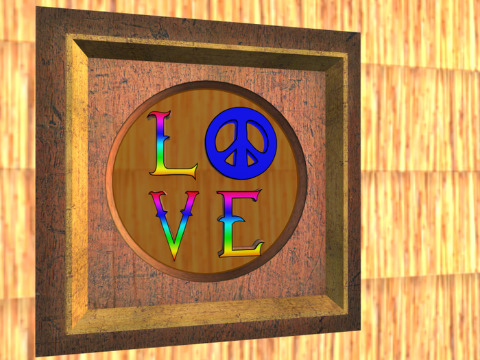 Peace / Love Picture by P.E.C. Boxed