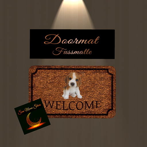 1 prim Mesh Doormat 08 "Welcome Puppy" {SunMoonStars}