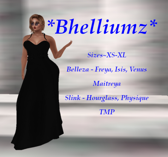 *Bhelliumz* Harness black gown pack