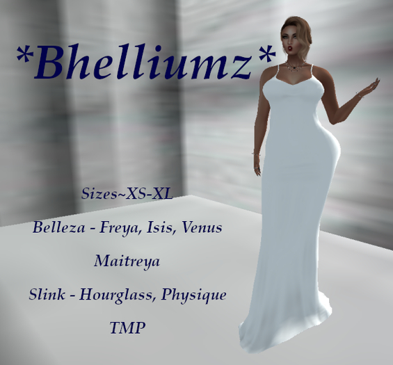 *Bhelliumz* Bare back gown white pack