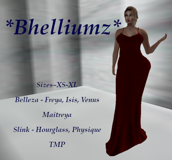 *Bhelliumz* Bare back gown red pack
