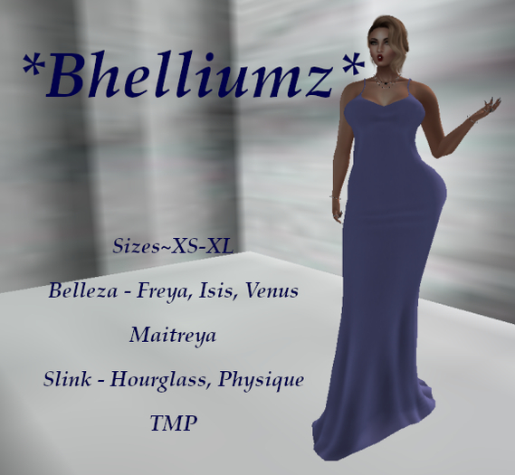 *Bhelliumz* Bare back gown l.purple pack