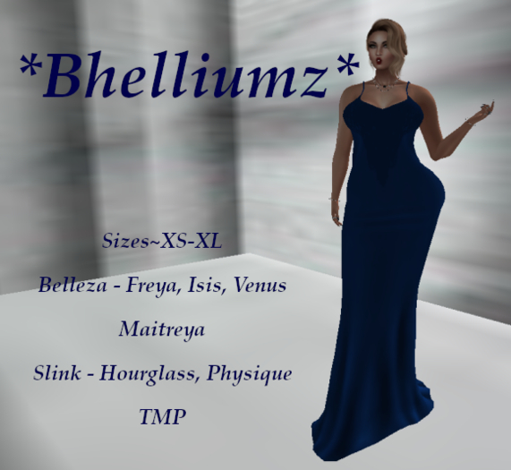 *Bhelliumz* Bare back gown blue pack
