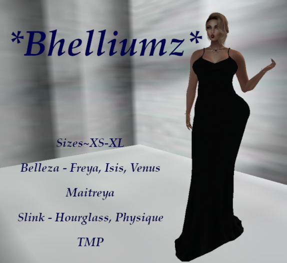 *Bhelliumz* Bare back gown black pack