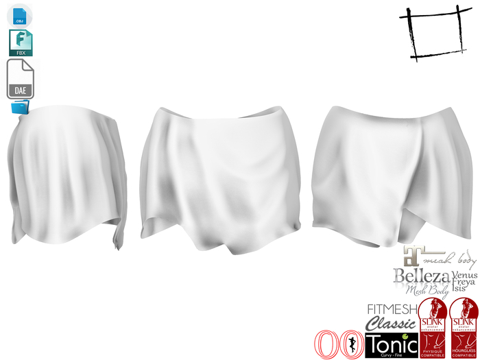 Dae Obj FBX For Women's Primitive Skirt Slink, Maitreya, Ocacin Voluptuous, Belleza, Tonic