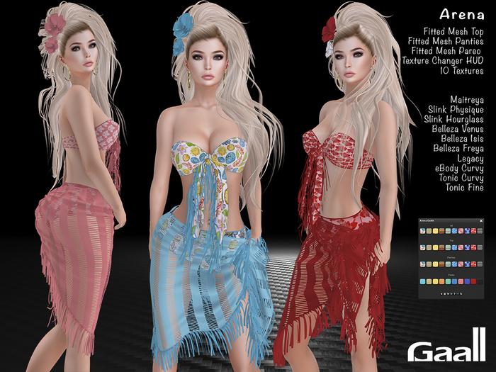 Arena Outfit - Maitreya, Slink (P, H), Belleza (V, I, F), Tonic (C, F), eBody (C), Legacy. 14 Tex.