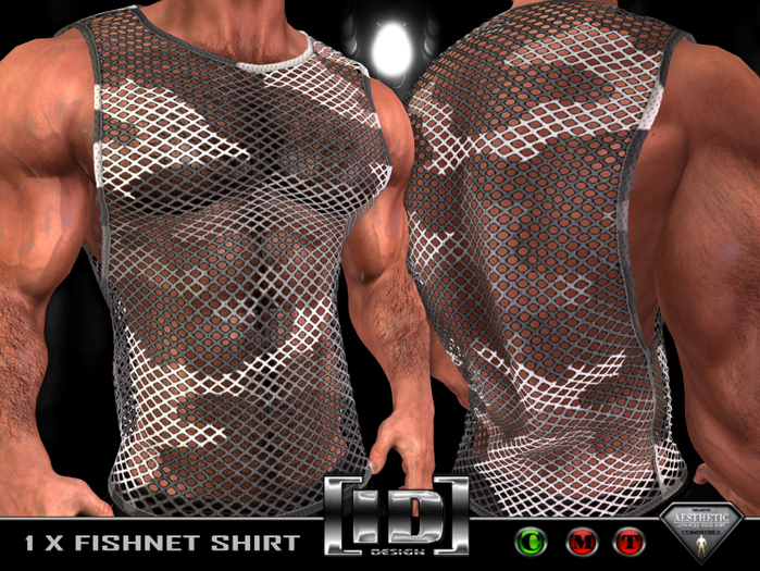 [ ID ] Camo Grey Fishnet Shirt for (NIRAMYTH) - AESTHETIC