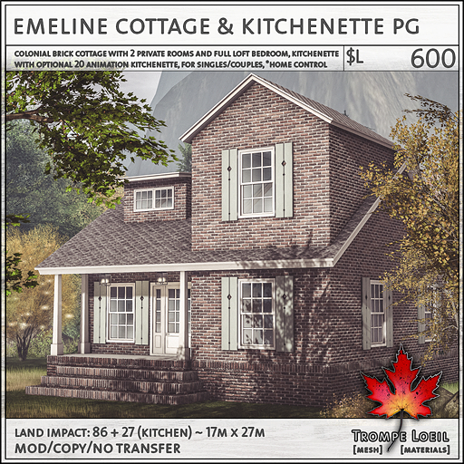 Trompe Loeil - Emeline Cottage & Kitchenette PG [mesh]