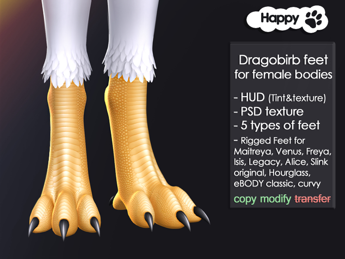 Happy Paw - Dragobirb feet (for female bodies)