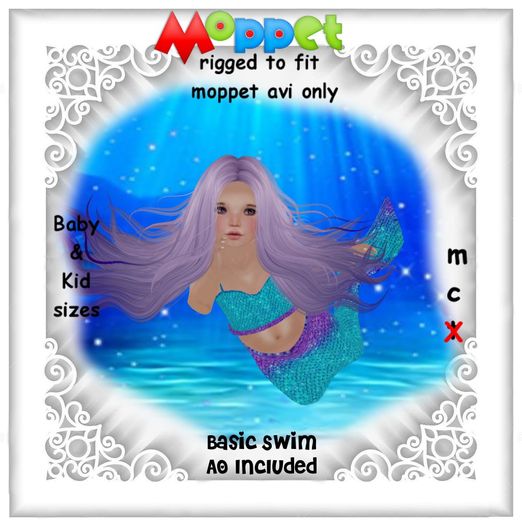 Moppet Purple Aqua Mermaid Set