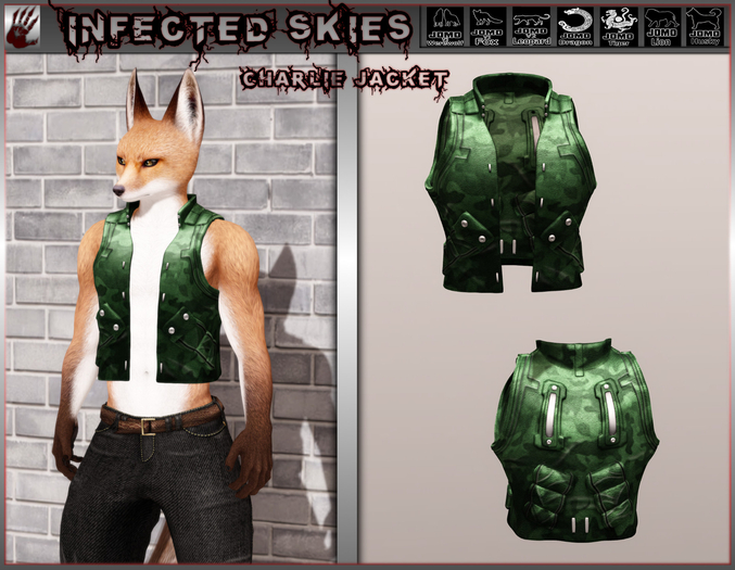 Charlie Jacket Furry Green   (Boxed)