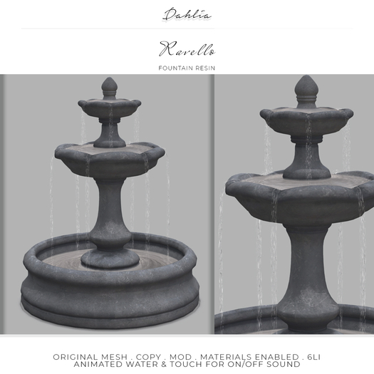 Dahlia - Ravello - Fountain Water Feature  - Resin 