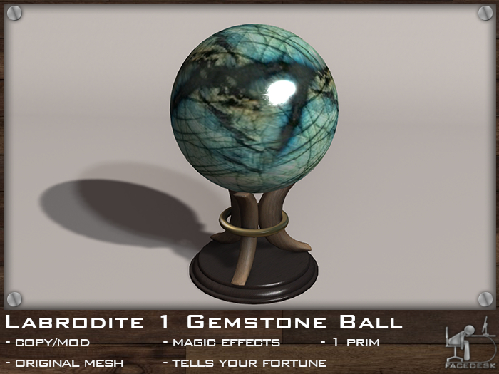 FaceDesk - Labrodite Gemstone Ball 1  UNPACK HUD (add me)
