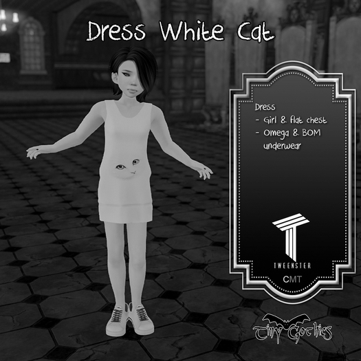 Tiny Gothics Tweenster Dress White Cat DEMO