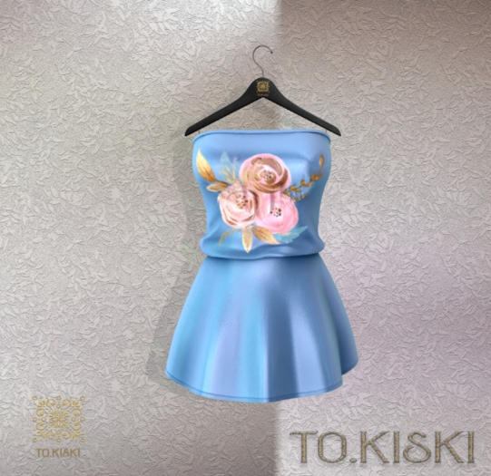 TO.KISKI - Candy Mini Dress / Flower Sky (add me)