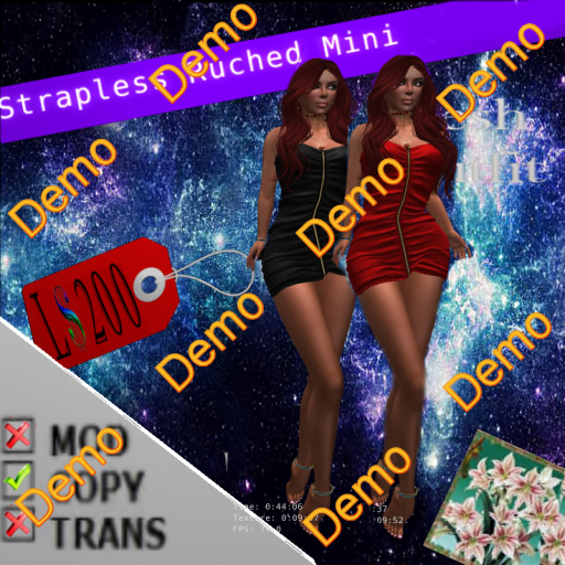 Mesh Strapless Ruched Mini All demo box