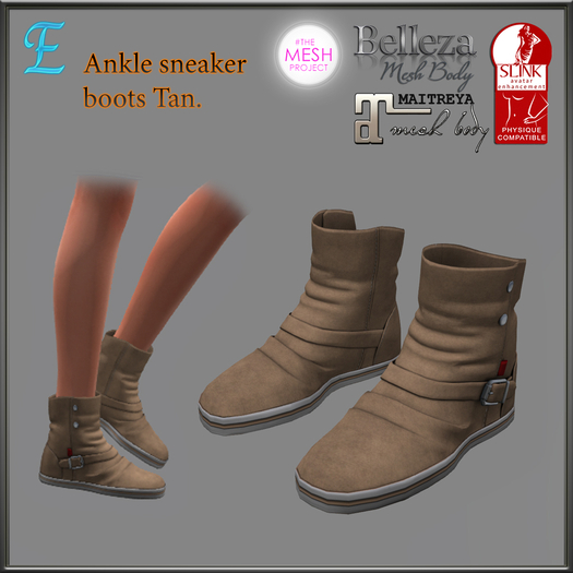 Ankle sneaker boots Tan