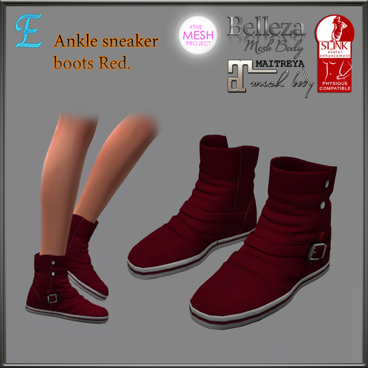 Ankle sneaker boots Red