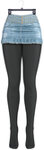 adorsy - Elvira Denim Skirt+Stockings Splash - Maitreya/Legacy