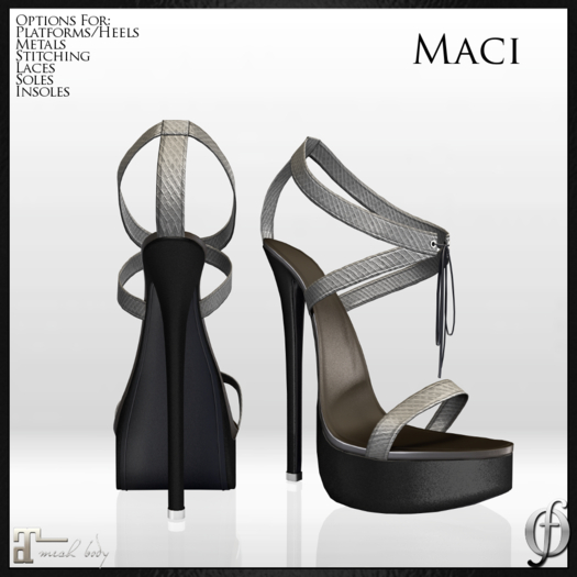 SALE! Felicity - Maci Stilettos (Stitched Gray) Shoes For Maitreya High Heels