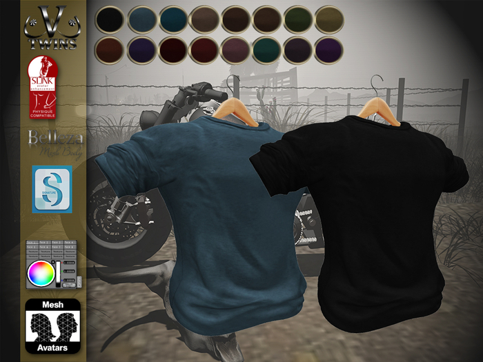 V-Twins Biker - Crow Male T-Shirts casual for Belleza Jake, Signature Gianni and Slink